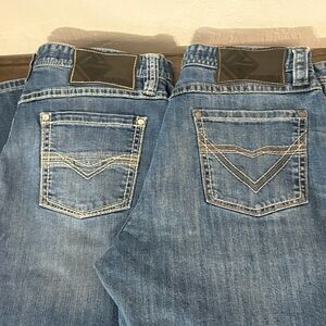 TWO ROCK & ROLL COWBOY Tuf Cooper Competition Jeans Mens Looser Semi Taper 34x32